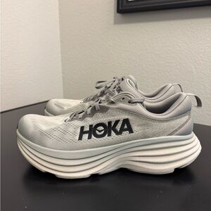 Hoka One One Bondi 8 Shark Gray Athletic Running  Sneakers